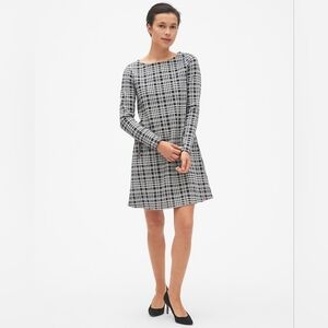Gap houndstooth zip pocket A-line dress size small